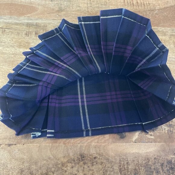 SCOTTISH HIGHLAND UK KILT CHILD PURPLE BLUE WHITE TARTAN PLAID SKIRT AGE 0-1 - Picture 5 of 9